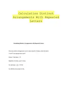 Calculating Distinct Arrangements With Repeated Letters