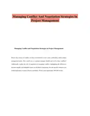 Managing Conflict And Negotiation Strategies In Project Management