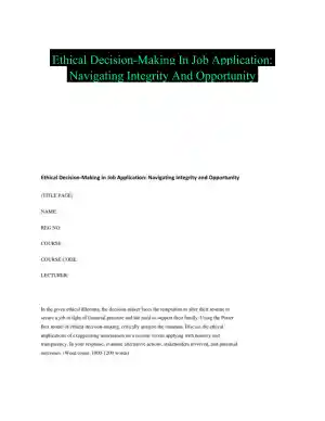 Ethical Decision-Making In Job Application: Navigating Integrity And Opportunity