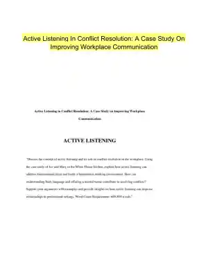 Active Listening In Conflict Resolution: A Case Study On Improving Workplace Communication