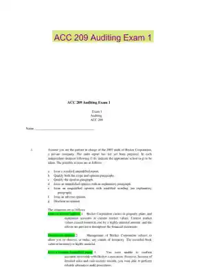 ACC 209 Auditing Exam 1