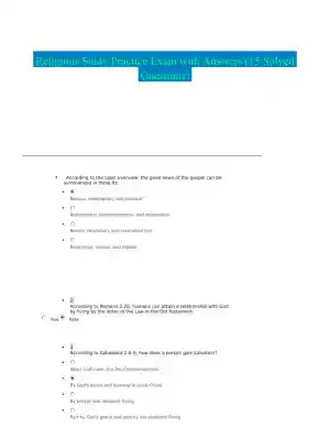 Religious Study Practice Exam with Answers (15 Solved Questions)
