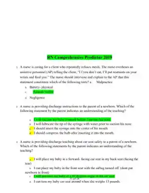 2019 RN Comprehensive Predictor with Answers (180 Solved Questions)
