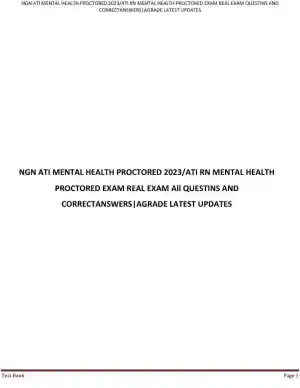 2023 ATI RN Mental Health Proctored Real Exam with Answers (70 Solved Questions)