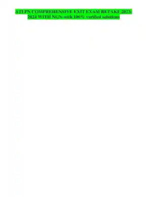 2023-2024 ATI PN Comprehensive Exit Exam with Answers (24 Solved Questions)