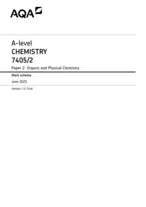 2021 AQA A-level Chemistry Paper 2 7405/2 with Answers (10 Solved Questions)