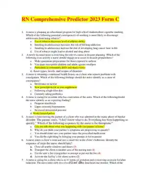 2023 RN Comprehensive Predictor Form C with Answers (180 Solved Questions)