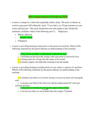2023 RN Comprehensive Predictor with Answers (181 Solved Questions)