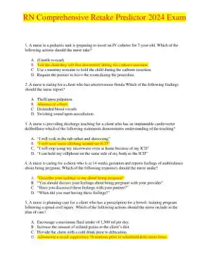2024 RN Comprehensive Retake Predictor Exam with Answers (180 Solved Questions)