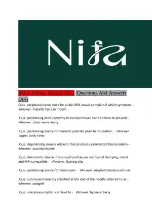 2023 NIFA Final Exam with Answers (493 Solved Questions)