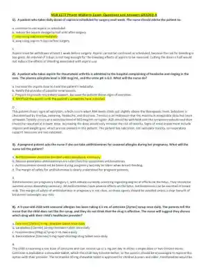 NGR6172 Pharmacology Midterm Exam with Answers (80 Solved Questions)