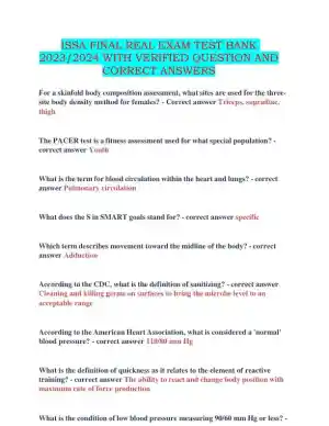 2023-2024 ISSA Final Real Exam Test Bank with Answers (177 Solved Questions)