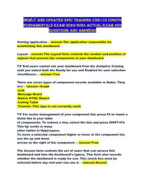 2023-2024 COG170 Cogito Epic Training Fundamentals Practice Exam with Answers (198 Solved Questions)