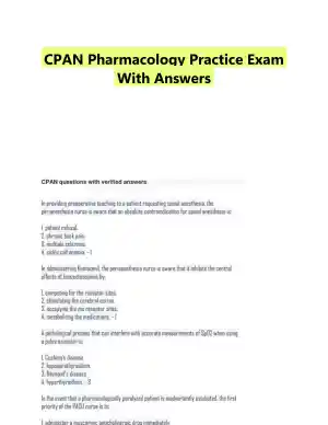 CPAN Pharmacology Practice Exam With Answers (302 Solved Questions)