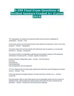 2024 S-290 Environmental science Final Exam With Answers (90 Solved Questions)