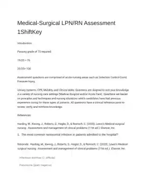 LPN RN Medical Surgical Nursing Practice Exam With Answers (25 Solved Questions)