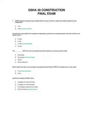 OSHA Construction Final Exam With Answers (435 Solved Questions)