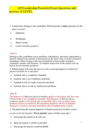 ATI Leadership Proctored Exam With Answers (9 Solved Questions)
