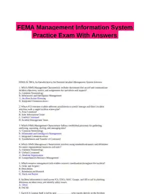 FEMA Management Information System Practice Exam With Answers (59 Solved Questions)