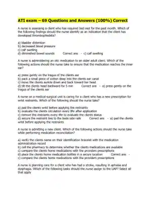 ATI Pharmacology Practice Exam With Answers (67 Solved Questions)