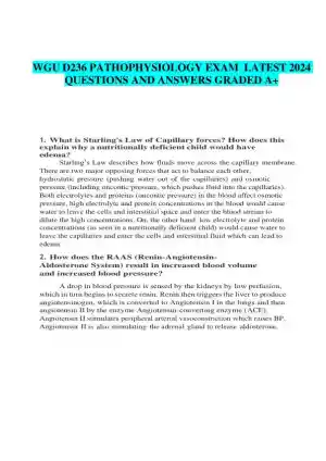 2024 WGU D236 Pathophysiology Practice Exam With Answers (134 Solved Questions)