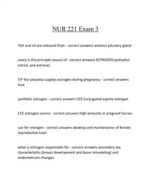 NUR221 Nursing Practice Exam With Answers (127 Solved Questions)