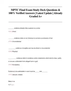 MPTC Criminal Law Final Exam With Answers (417 Solved Questions)