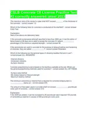 2023 CSLB Construction Concrete C8 License Practice Test With Answers (73 Solved Questions)
