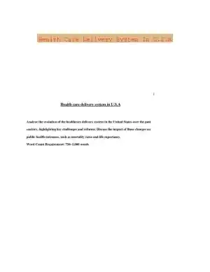 Health Care Delivery System In U.S.A