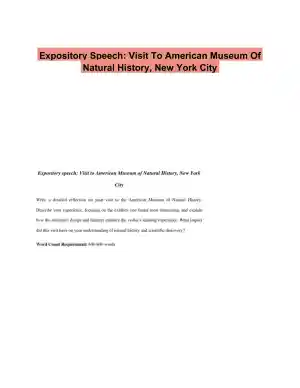 Expository Speech: Visit To American Museum Of Natural History, New York City