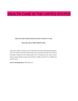 HEALTH CARE IN THE UNITED STATES