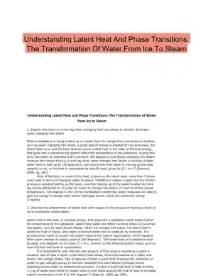 Understanding Latent Heat And Phase Transitions: The Transformation Of Water From Ice To Steam