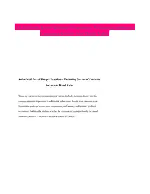 An In-Depth Secret Shopper Experience: Evaluating Starbucks' Customer Service And Brand Value