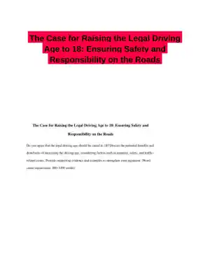 The Case for Raising the Legal Driving Age to 18: Ensuring Safety and Responsibility on the Roads