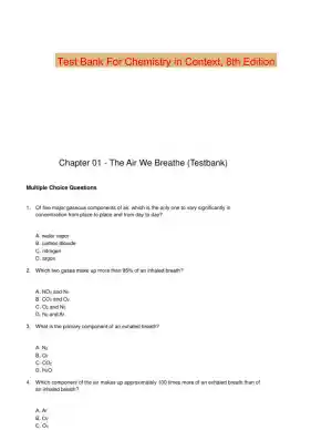 Test Bank For Chemistry in Context, 8th Edition