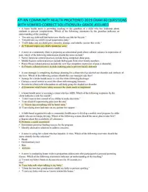 2019 ATI RN Community Health Proctored Exam With Answers (60 Solved Questions)
