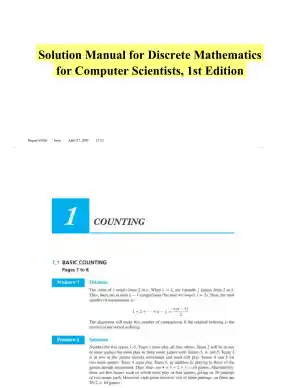 Solution Manual for Discrete Mathematics for Computer Scientists, 1st Edition