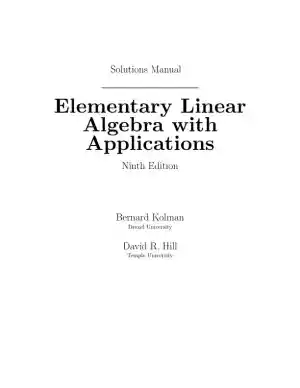 Solution Manual for Elementary Linear Algebra with Applications, 9th Edition