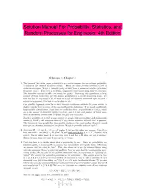 Solution Manual For Probability, Statistics, and Random Processes for Engineers, 4th Edition