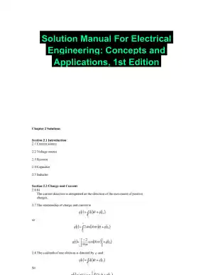 Solution Manual For Electrical Engineering: Concepts and Applications, 1st Edition