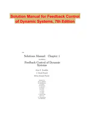 Solution Manual for Feedback Control of Dynamic Systems, 7th Edition