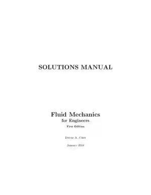Solution Manual for Fluid Mechanics for Engineers, 2017 Edition