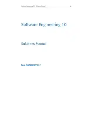 Solution Manual For Software Engineering, 10th Edition