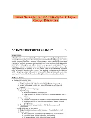 Solution Manual for Earth: An Introduction to Physical Geology, 12th Edition