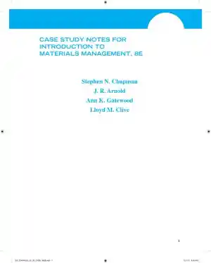 Solution Manual for Introduction to Materials Management, 8th Edition