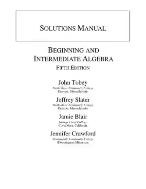 Solution Manual for Beginning and Intermediate Algebra, 5th Edition