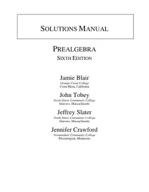 Solution Manual for Prealgebra, 6th Edition