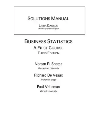 Solution Manual for Business Statistics: A First Course, 3rd Edition