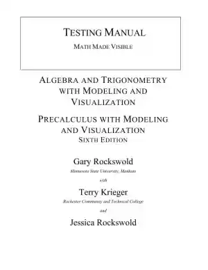 Solution Manual for Precalculus with Modeling and Visualization, 6th Edition