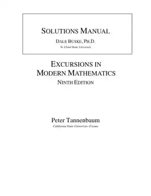 Solution Manual for Excursions in Modern Mathematics, 9th Edition